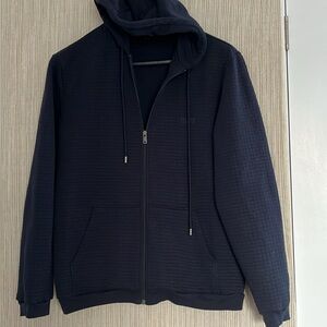 Boss Cotton Blend 72 % Cotton Navy Zip Hoodie Jacket Men Size:XL